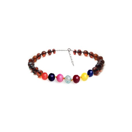 Pulsera de tobillo para Adulto Juvenil/Adulto de ámbar báltico Rojizo Color y vida