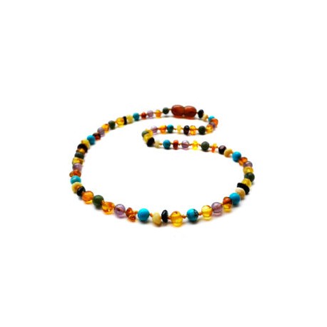 Collar bebé/dentición ámbar báltico Multi-Armonía de 32 cm