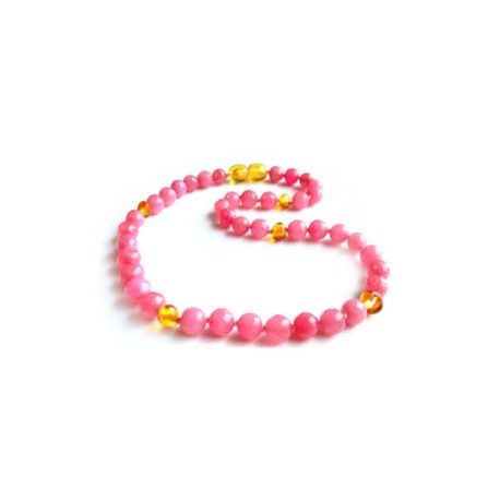 Collar bebé/dentición ámbar báltico Cielo Rosa 32 cm