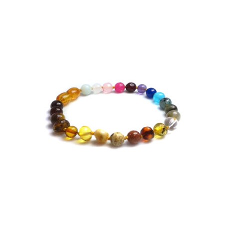 Pulsera bebé mano/tobillo de ámbar báltico Bienestare de 13.5 cm