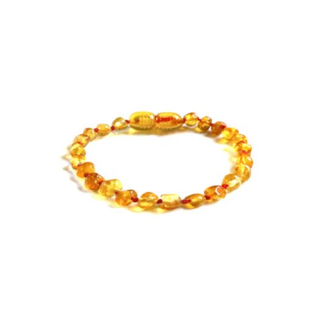 Pulsera bebé mano/tobillo de ámbar báltico color Mal de Ojo 13.5 cm