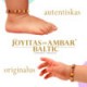 Pulsera bebé mano/tobillo de ámbar báltico Gotitas de Alegría Azul de 13.5 cm
