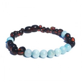 Pulsera bebé mano/tobillo de ámbar báltico Isis de 13.5 cm