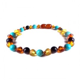 Pulsera bebé mano/tobillo de ámbar báltico Mandala de 13.5 cm
