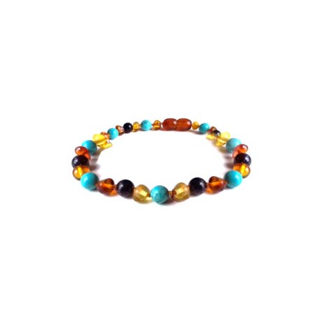 Pulsera bebé mano/tobillo de ámbar báltico Mandala de 13.5 cm