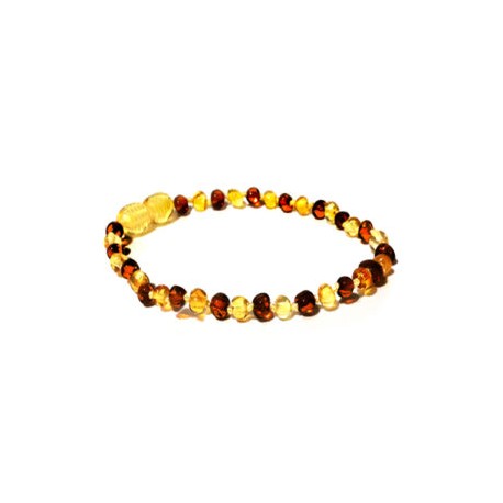 Pulsera bebé mano/tobillo de ámbar báltico Mediterranea rojiza de 13.5 cm
