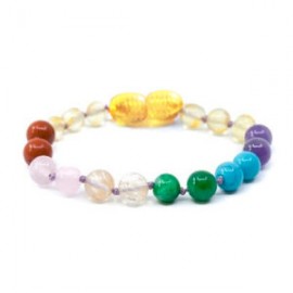 Pulsera bebé mano/tobillo de ámbar báltico Samadi de 13.5 cm