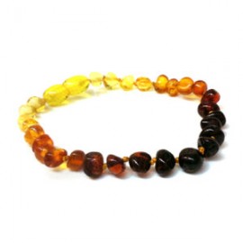 Pulsera bebé mano/tobillo de ámbar báltico Terrasol de 13.5 cm