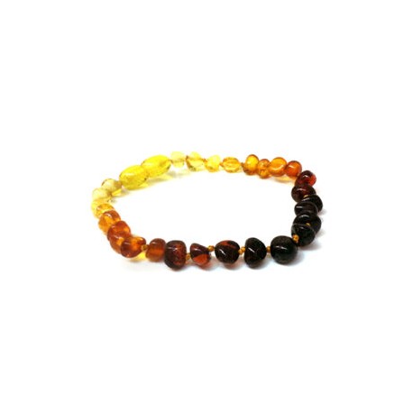 Pulsera bebé mano/tobillo de ámbar báltico Terrasol de 13.5 cm