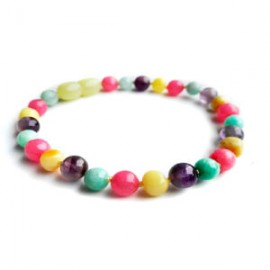 Pulsera bebé mano/tobillo de ámbar báltico Unicornio de 13.5 cm