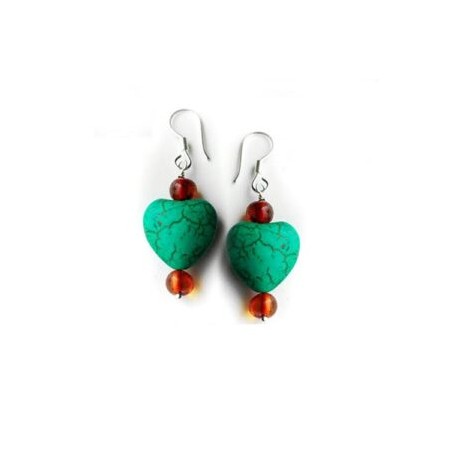 Aretes Equilibrio y Amor, de Ámbar Báltico con plata Esterlina Ley .925