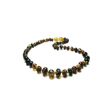 Collar Unisex ámbar báltico verde